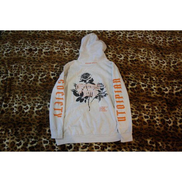 Travis Scott Utopian Society Opium Extension of Mind White Y2K Hoodie Size XL - Picture 1 of 2